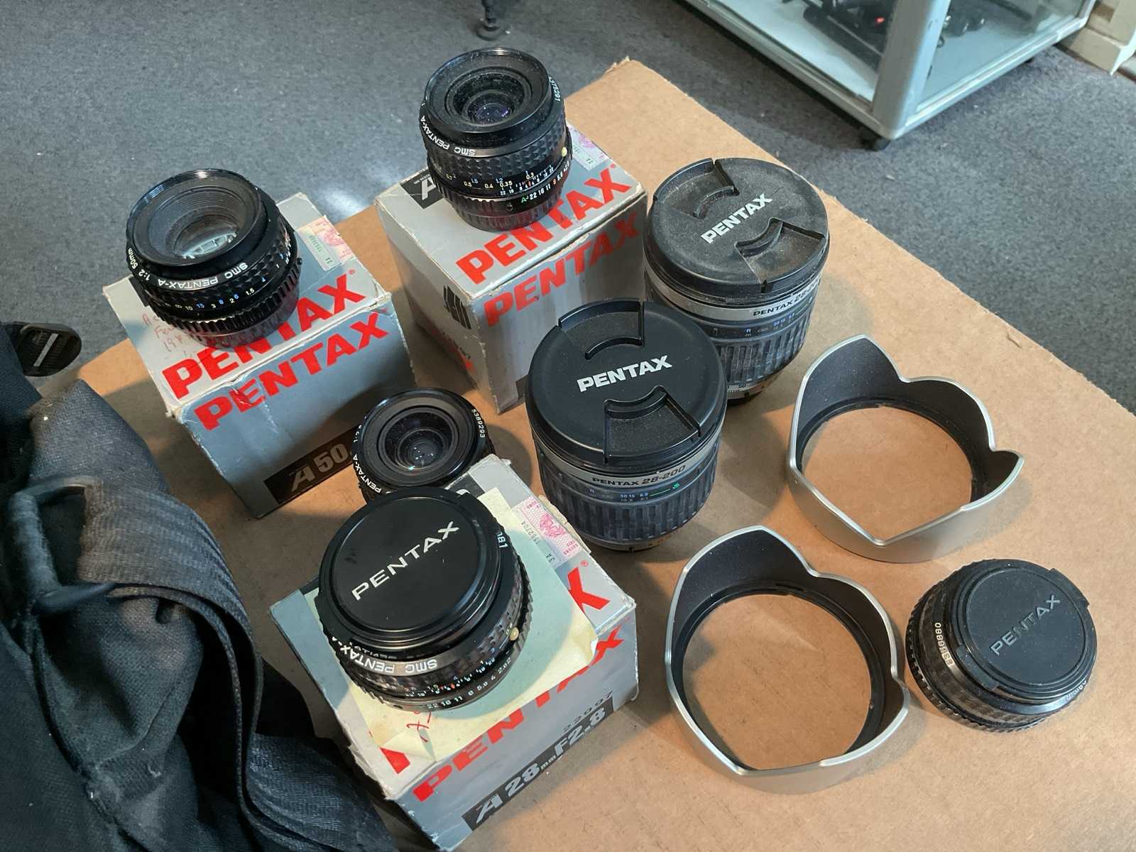 Pentax Verschillende objectieven in tas (21x)