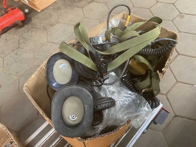 Box Various Used Headsets and Parts