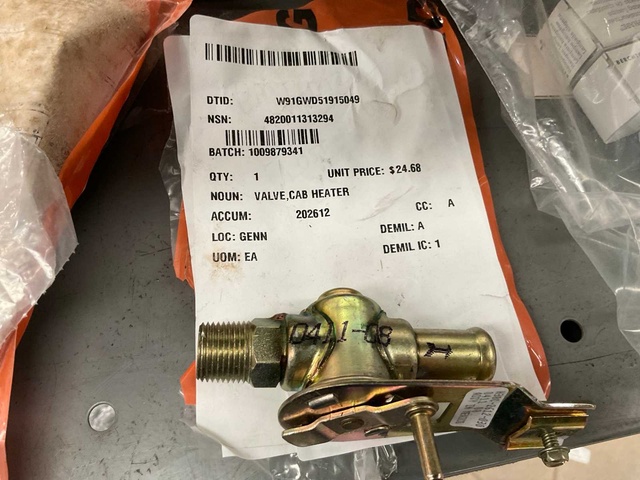 Cab heater valve