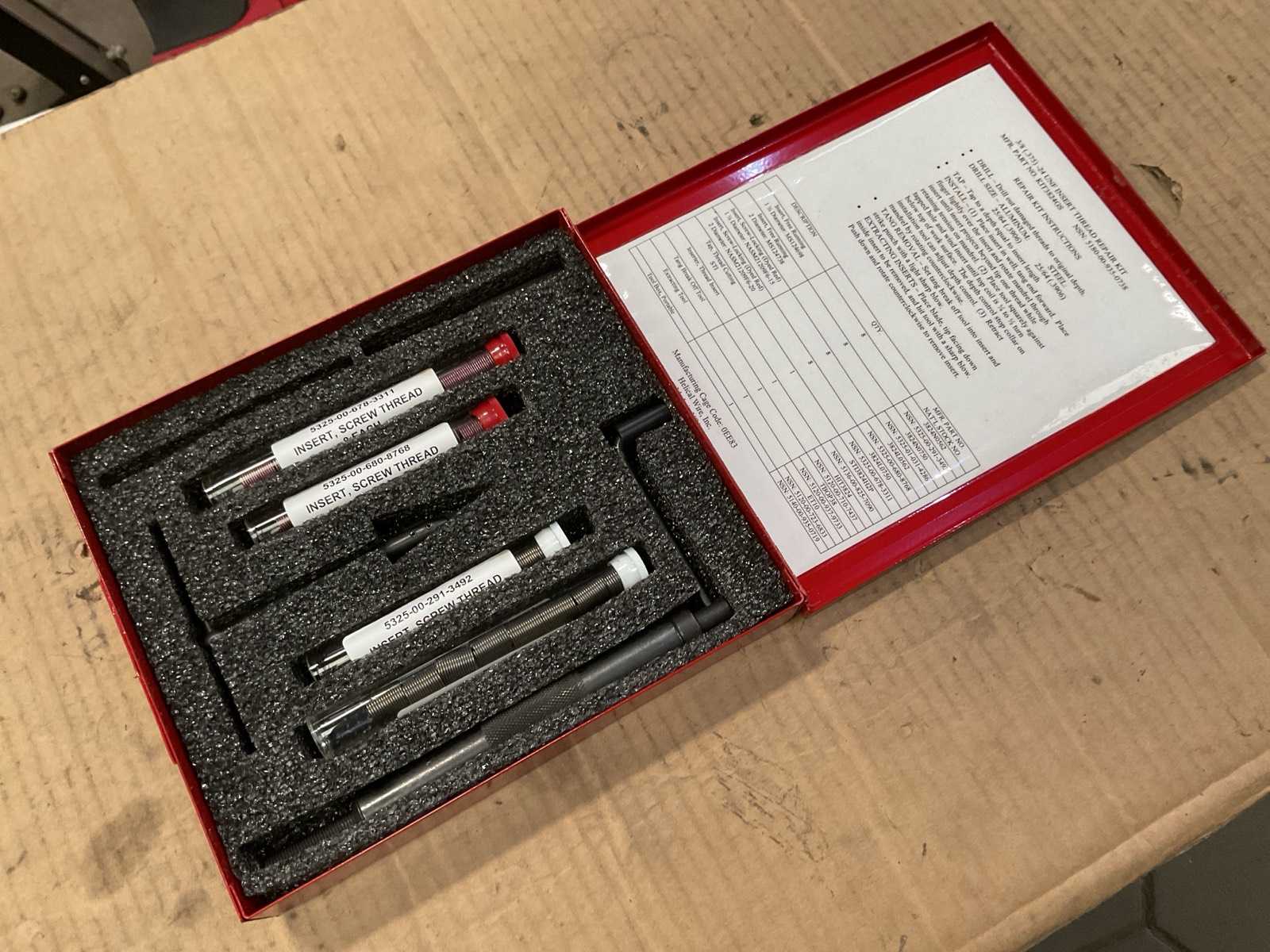 UNF Screw Thread Insert Tool Kit