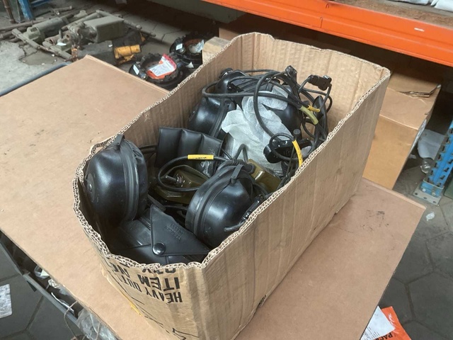 Box Various Used Headsets and Parts