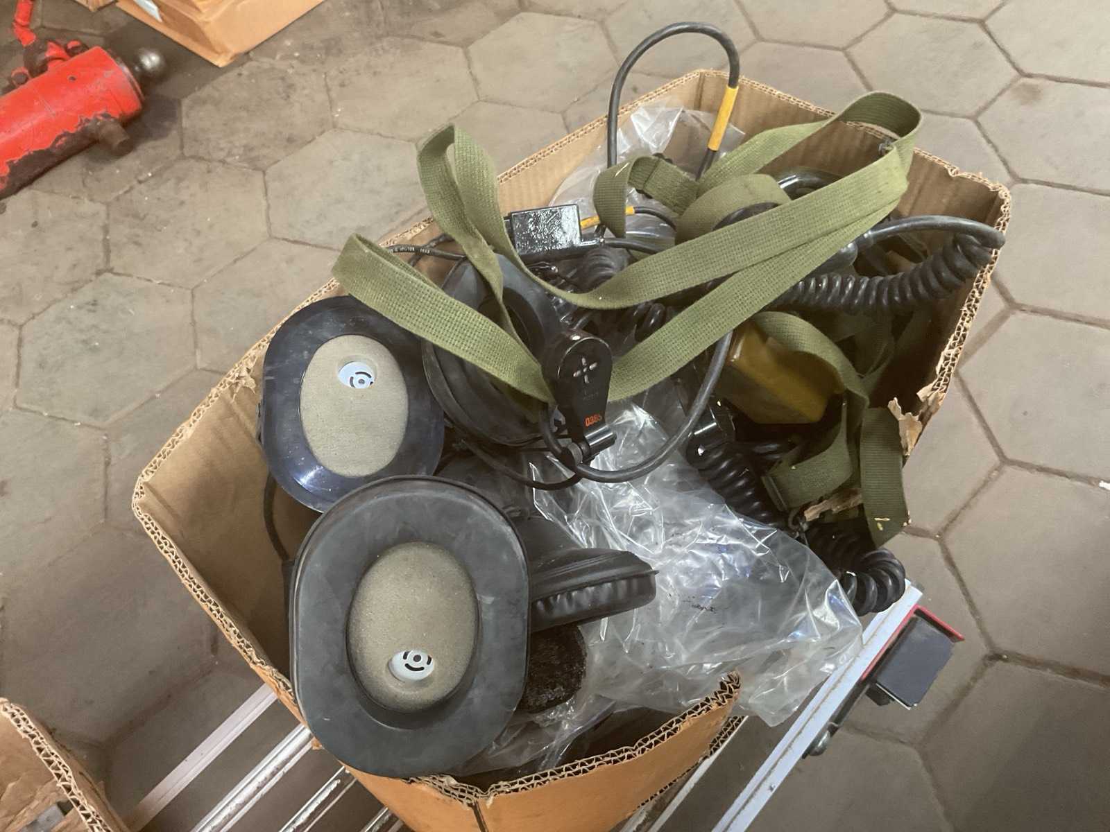 Box Various Used Headsets and Parts