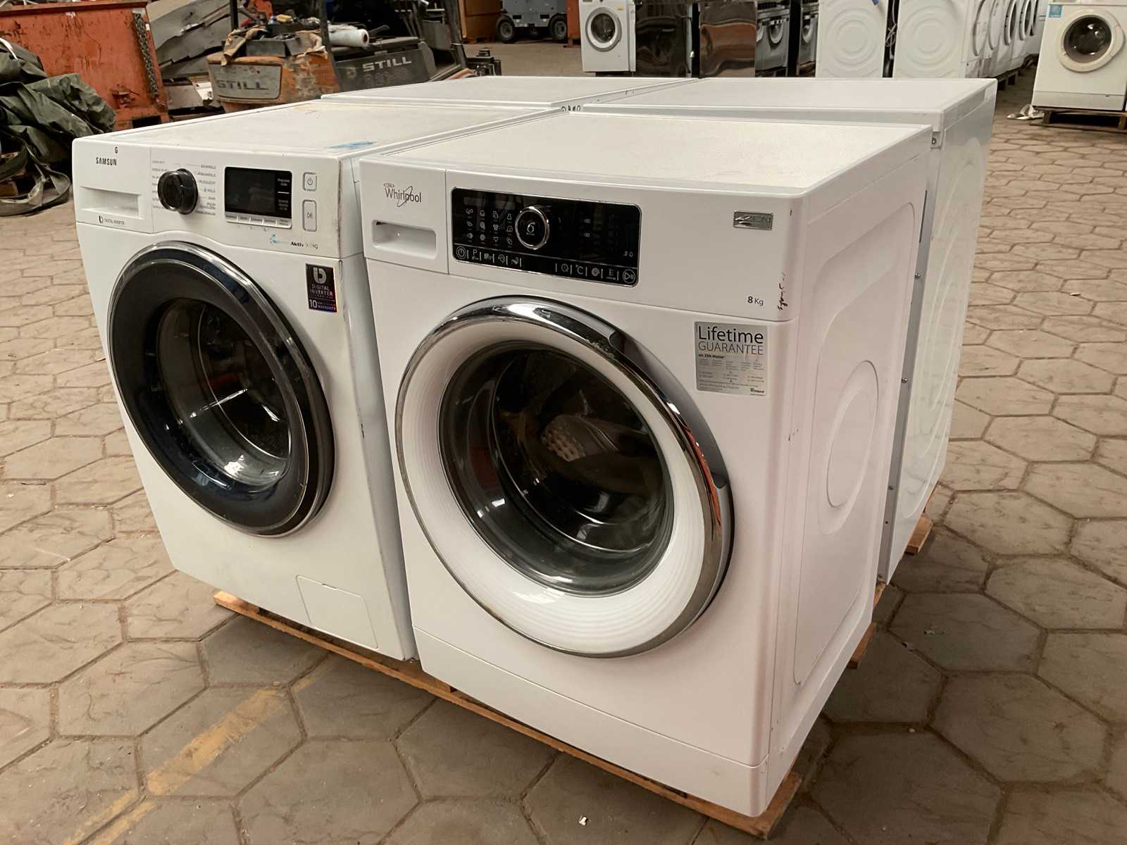 Wasmachines 1x Samsung, 1x Whirlpool, Wasdrogers, 1x Bosch,  1x Siemens (4x)