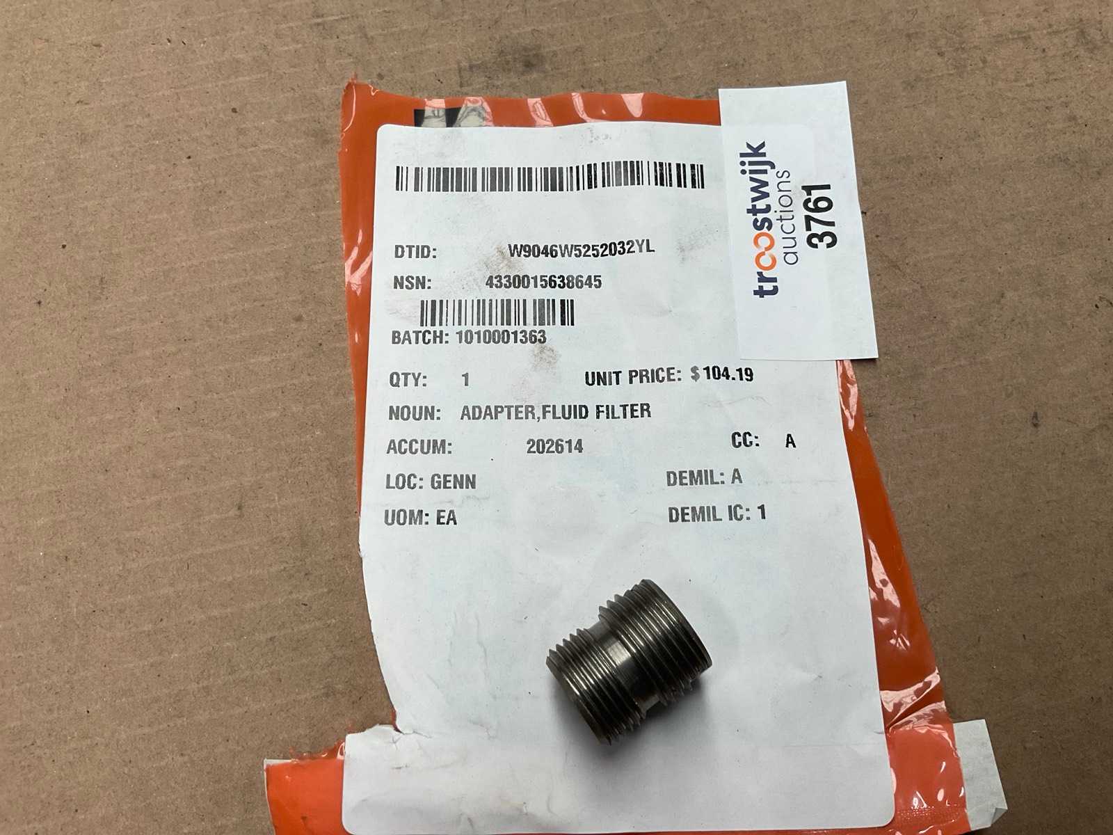 Fluid filter adapter