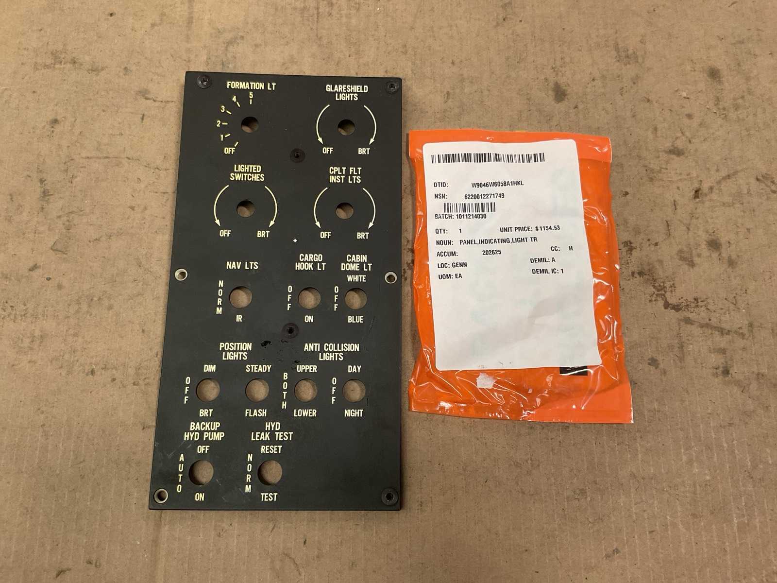 Light indicating panel