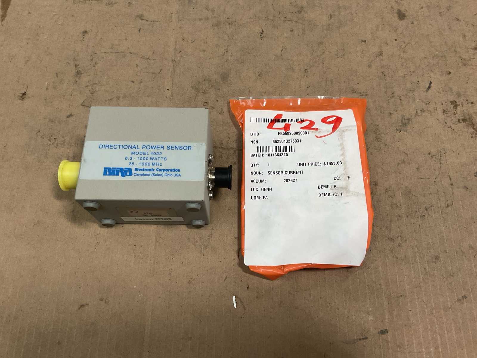 Bird Electronic Corporation 4022 Current sensor