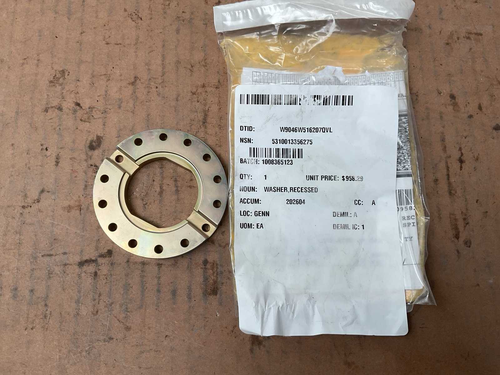Recessed washer