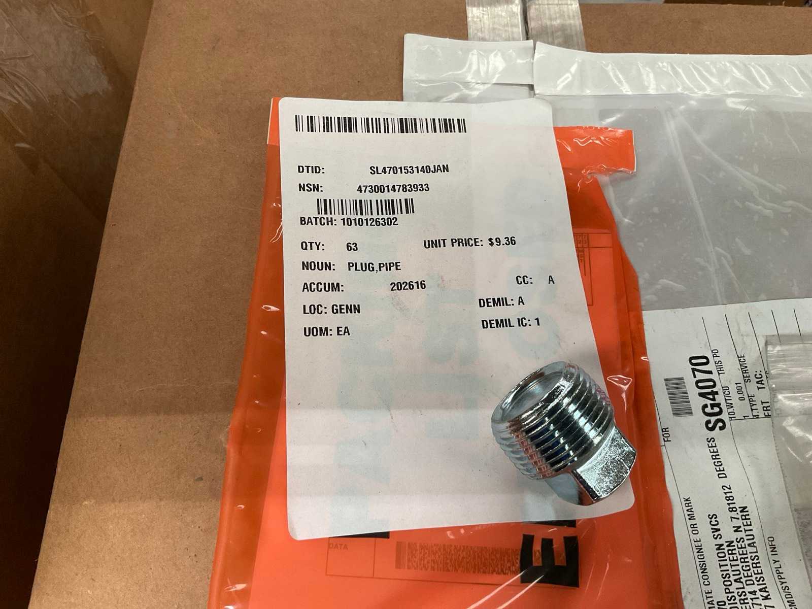 Pipe plug (63x)
